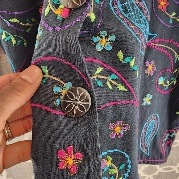 Vintage Units Embroidered Paisley Long Sleeve Button Blazer Women's L 8187/2B - Picture 5 of 10